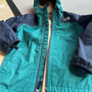 The North Face Kids Teal and Black Raincoat